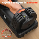 LIFEOG ADJUSTABLE DUMBBELLS SET ADJUSTABLE WEIGHTS15/25/35/45/55LBS - Like New