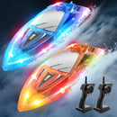 RC Boat for Kids,YEETFTC 2Pack LED Light Remote Control Like New
