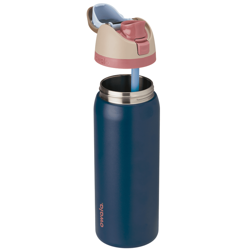 OWALA FREESIP INSULATED STAINLESS STEEL WATER BOTTLE, 32OZ - NAVY - Like New