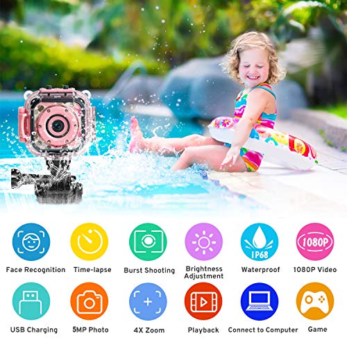 PROGRACE KIDS WATERPROOF CAMERA GIRLS - UNDERWATER 1080P HD - - Scratch & Dent