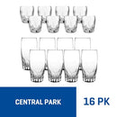 Anchor Hocking Central Park Drinking Glasses 16-Pieces, dishwasher safe - Like New