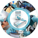 AMMEX POWDER FREE NITRILE EXAM GLOVES LATEX FREE LARGE 100 COUNT - BLUE - Brand New
