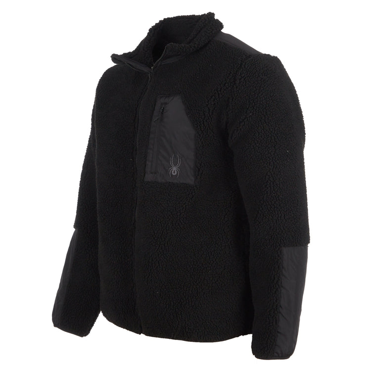 SPYDER MEN'S SHERPA MILITANT JACKET, SMALL - BLACK, SPFGD113 - Like New