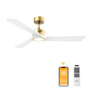 DAMINY NATURAL SOLID WOOD WHITE AND GOLD 52 INCH CEILING FAN - WHITE/GOLD - Like New