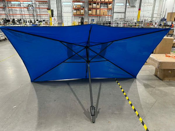 ASTELLA 101" PACIFIC BLUE SOLID PRINT RECTANGLE PATIO UMBRELLA - LIGHT BLUE - Like New