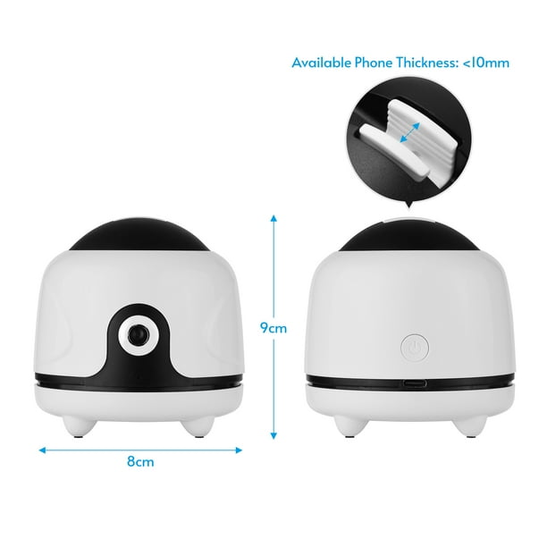 AMDOHAI 360° SMART TRACKING HOLDER PHONE SELFIE STICK HOLDER - WHITE/BLACK - Like New