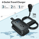 UNCAGED ERGONOMICS TRAVEL CHARGER MULTIPLE DEVICES POWER STRIP - BLACK - Like New