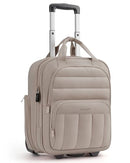 BAGSMART SMALL UNDERSEAT CARRY ON LUGGAGE WITH WHEELS, 16" SMALL LUGGAGE - BROWN - Brand New