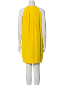 CELINE SILK MINI DRESS - SIZE: WOMEN 40 - YELLOW - Brand New