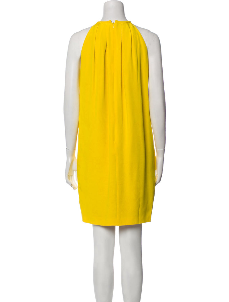 CELINE SILK MINI DRESS - SIZE: WOMEN 40 - YELLOW - Brand New
