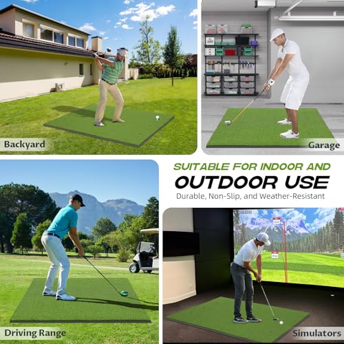 BLTEND GOLF MATS PRACTICE OUTDOOR/INDOOR - GREEN (5X3FT, 21MM THICKENED) - Like New