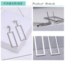 FAMARINE RECTANGLE GEOMETRIC DROP DANGLE EARRINGS WOMEN FASHION PROM JEWELRY - Brand New