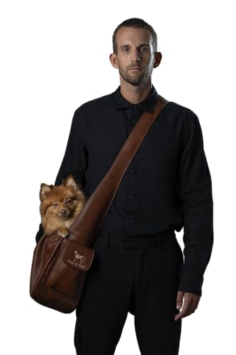 NOAH & PAW DOG SLING CARRIER FOR SMALL DOGS 5-18LB DOG CARRIER - BROWN - Like New