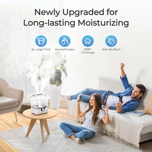 6L Humidifiers for Bedroom Large Room Home CHIVALZ - White - Like New