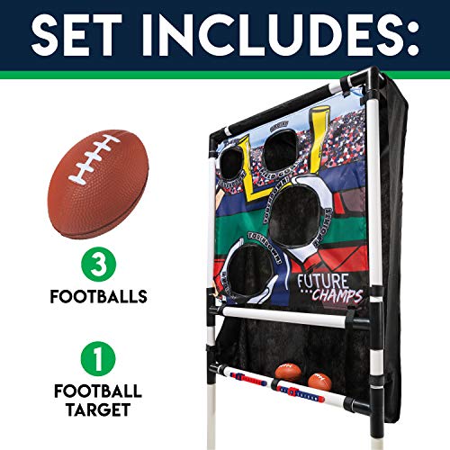 FRANKLIN SPORTS KIDS FOOTBALL TARGET TOSS WITH MINI FOOTBALLS - BLACK - Like New