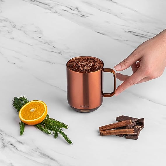 EMBER TEMPERATURE CONTROL SMART MUG 2 14 Oz CM191405US - COPPER Like New