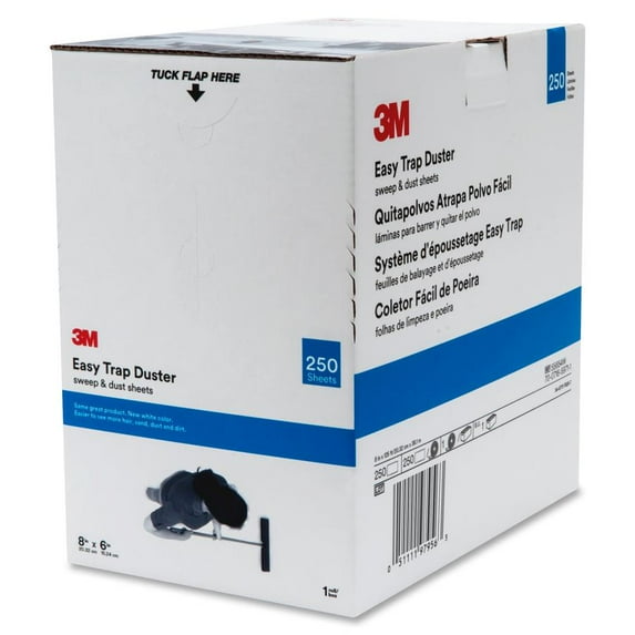 3M EASY TRAP DUSTER, 8" X 6" SHEETS, 250 SHEET/ROLL, 1 ROLL/CASE - WHITE - Brand New
