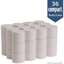 COMPACT 19375 2-PLY CORELESS BATH TISSUE TOILET PAPER - PACK OF 36 - WHITE - Brand New