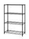 BESTOFFICE 4 TIER SHELVING UNIT WIRE SHELF METAL LARGE STORAGE HEIGHT - Black - Like New