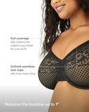 857210 WACOAL WOMEN'S VISUAL EFFECTS MINIMIZER BRA SIZE: WOMEN 40DD - BLACK - Like New