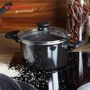 VITREX METALLIC 7.8-INCH STOCKPOT WITH LID PORCELAIN ON STEEL - BLACK - Brand New