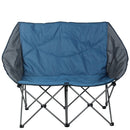 ALPHA CAMP OVERSIZED CAMPING CHAIR DOUBLE FOLDING CHAIR 2 PERSON - BLUE/GRAY - Like New