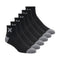 HURLEY MENS QUARTER CREW SOCKS, 6 PAIR - BLACK - Brand New