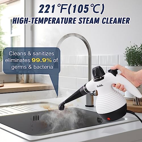 GLOIL HANDHELD STEAM CLEANER FOR HOME, MULTIPURPOSE EM-301 - WHITE - Like New