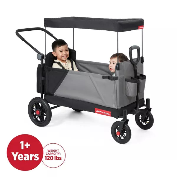 RADIO FLYER FOLDING ALL TERRAIN VENTURE KID CARGO STROLLER WAGONSTEEL - GRAY - Like New