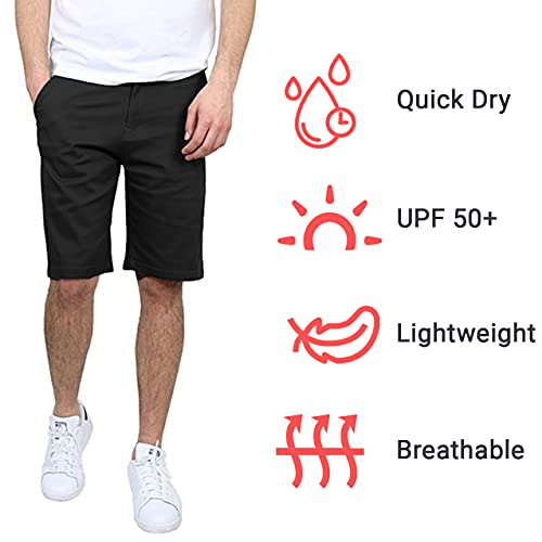 GALAXY BY HARVIC MEN'S 5-POCKET FLAT-FRONT SLIM-FIT COTTON STRETCH CHINO SHORTS - Brand New