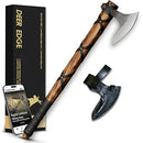 DEER EDGE VIKING AXE OF RAGNAR LOTHBROK HAND FORGED AXE LEATHER - BLACK - Like New