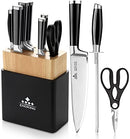 Knife Block Set, ENOKING 8 Pieces Kitchen Knife Set - B08FWYMQLJ - Black - Brand New