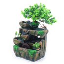 CNCEST MODERN DESKTOP FOUNTAIN WATERFALL HUMIDIFIER WITH LED - GREEN FOREST - Like New