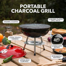 OVENTE 14 Inch Portable Charcoal Grill Dual Venting GQR0400BR - Red - Brand New