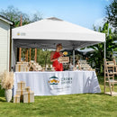 CROWN SHADES 10x10 Pop Up Canopy with 1 Side Wall, Beach Canopy Tent, White - Brand New