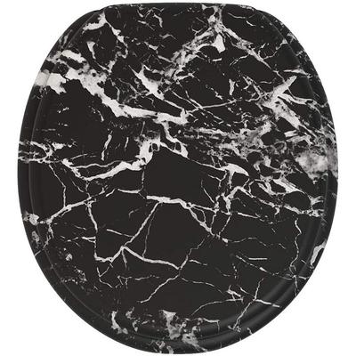 SANILO SOFT CLOSE TOILET SEAT ROUND - MARBLE BLACK - Brand New
