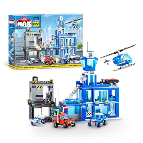 ZURU MAX ADVENTURE POLICE HEADQUARTERS PLAYSET, 822 PIECES, 83168 - Like New