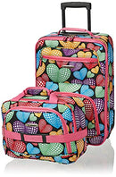 ROCKLAND FASHION SOFTSIDE UPRIGHT LUGGAGE SET, 2-PIECE, F102 - NEW HEART - Brand New