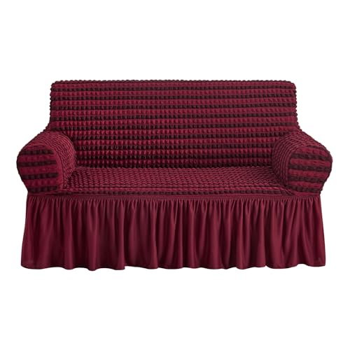 NICEEC Love Seat Slipcover Red Love Seat Cover 1 Piece Easy Fitted Sofa Couch - Like New