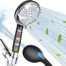 FEELSO FILTERED SHOWER HEAD HANDHELD HIGH PRESSURE 7-SPRAY SHOWERHEAD - BLACK - Like New