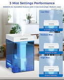INSENVO HUMIDIFIER 7.5L FOR LARGE BEDROOM, ULTRASONIC MIST, CLEAR BLUE - WHITE - Like New
