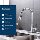 BIO BIDET FLOW CLASSIC KITCHEN FAUCET, RETRACTABLE PULL DOWN SPRAYER - CHROME - Like New