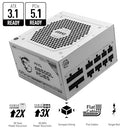 MSI MAG A850GL PCIE5 WHITE 850W ATX 3.1 & PCIe 5.1 Ready MAGA850GLPCIE5WT - Like New