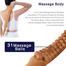 Wood Therapy Massage Roller Stick Tools for Lymphatic Drainage (Wood Color) - Brand New