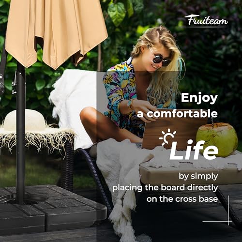 FRUITEAM 4PCS Patio Umbrella Base Stand, 183.6LB, XJSMWUB4BK - BLACK - Like New