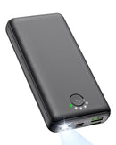JIGA PORTABLE CHARGER POWER BANK 30000MAH USB C 22.5W FAST 3 OUTPUTS - BLACK - Like New
