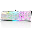 RK ROYAL KLUDGE FULL SIZE MECHANICAL KEYBOARD RAINBOW BACKLIT RK920 - WHITE - Like New