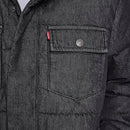 LEVI'S MIX MEDIA QUILTED PUFFER JACKET MEN L BLACK WASH DENIM - LM5RC213-BWD-L - Brand New