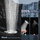 FEELSO FILTERED SHOWER HEAD HANDHELD HIGH PRESSURE 7-SPRAY SHOWERHEAD - BLACK - Like New