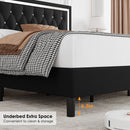 HOMFA QUEEN SIZE BED FRAME WITH ADJUSTABLE HEADBOARD - BLACK - Like New